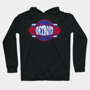 Detroit Basketball retro and distressed ball and stripe Hoodie